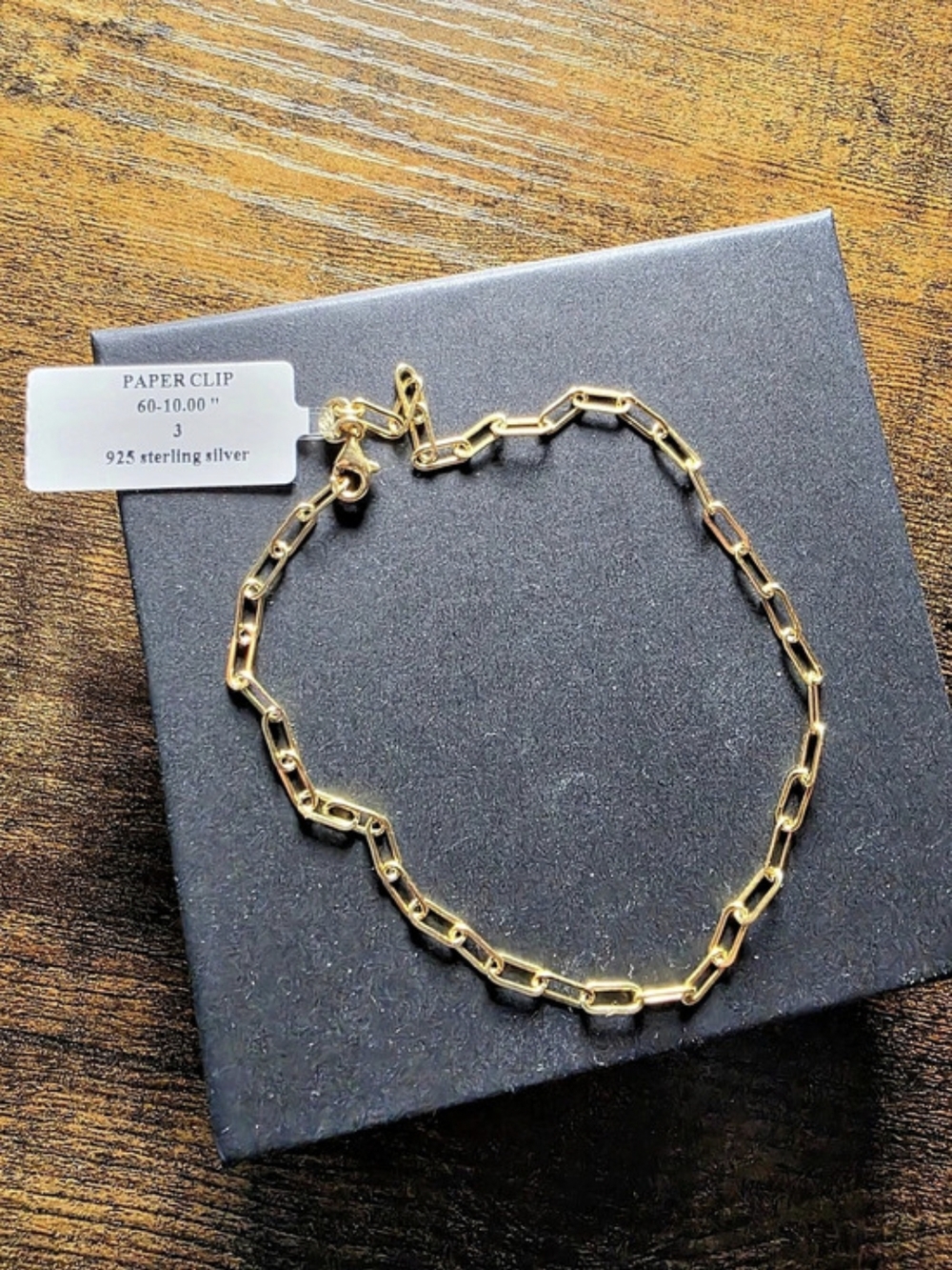 14k Gold Vermeil Paper Clip Chain Anklet